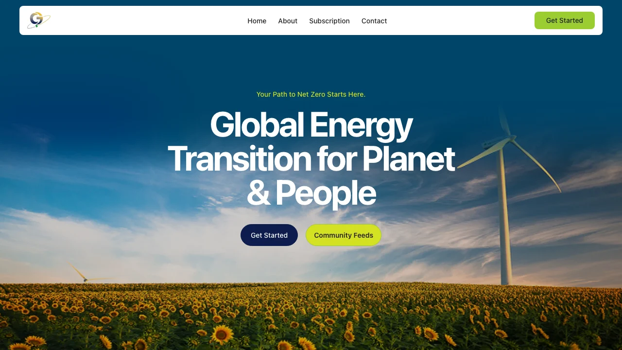 The Global Energy Transition for People and Planet Ltd/Gte website